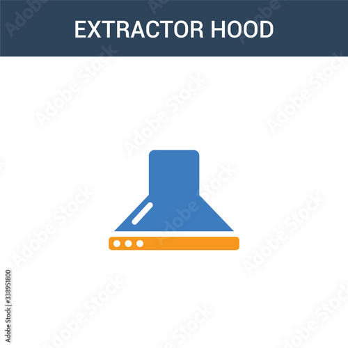 two colored Extractor hood concept vector icon. 2 color Extractor hood vector illustration. isolated blue and orange eps icon on white background.