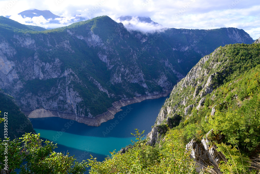 Piva Lake(Pivsko Jesero) in Montenegro.