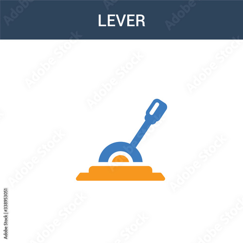 two colored Lever concept vector icon. 2 color Lever vector illustration. isolated blue and orange eps icon on white background.