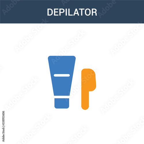two colored Depilator concept vector icon. 2 color Depilator vector illustration. isolated blue and orange eps icon on white background.