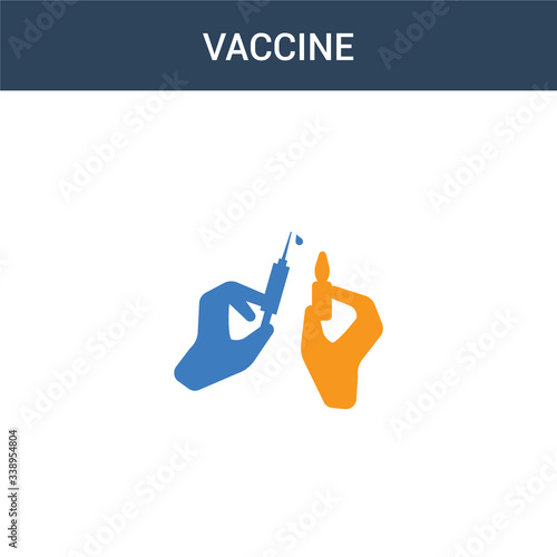 two colored Vaccine concept vector icon. 2 color Vaccine vector illustration. isolated blue and orange eps icon on white background.