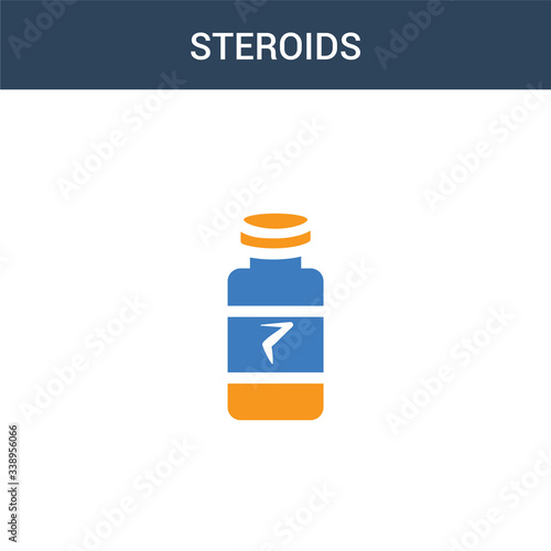two colored Steroids concept vector icon. 2 color Steroids vector illustration. isolated blue and orange eps icon on white background.