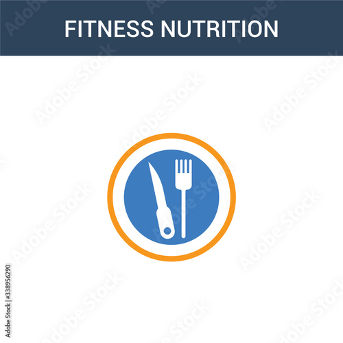 two colored Fitness Nutrition concept vector icon. 2 color Fitness Nutrition vector illustration. isolated blue and orange eps icon on white background. © BestVectorStock