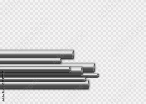 Steel, aluminum pipes.