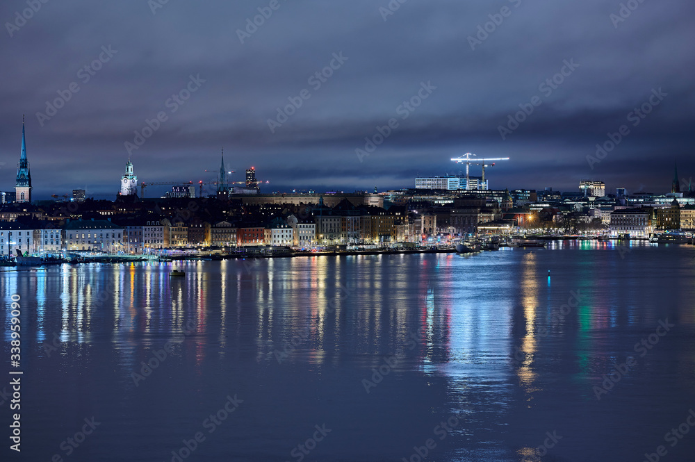 View over Stockholm and Old town in 
the evening
