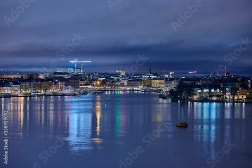 View over Stockholm and Old town in  the evening 