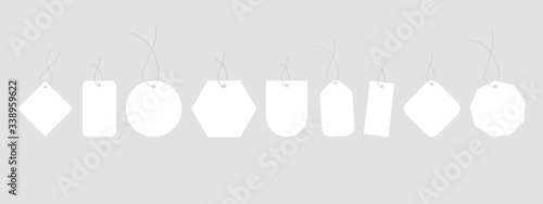 Blank labels template. Price tags set. Empty labels price tags template. Vector illustration