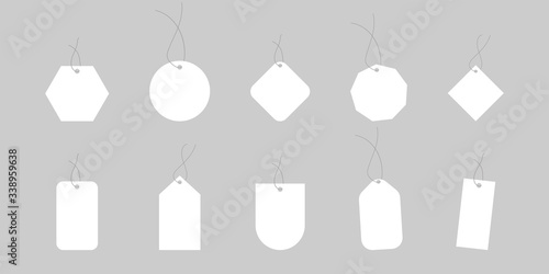 Blank labels template. Price tags set. Empty labels price tags template. Vector illustration