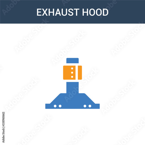 two colored Exhaust hood concept vector icon. 2 color Exhaust hood vector illustration. isolated blue and orange eps icon on white background.