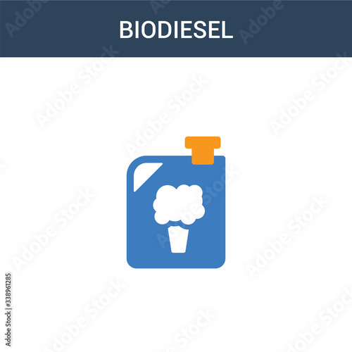 two colored Biodiesel concept vector icon. 2 color Biodiesel vector illustration. isolated blue and orange eps icon on white background.