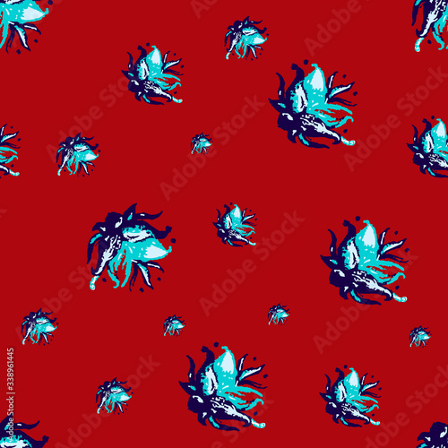 Abstract Seamless flower pattern with colorful background © Ashash