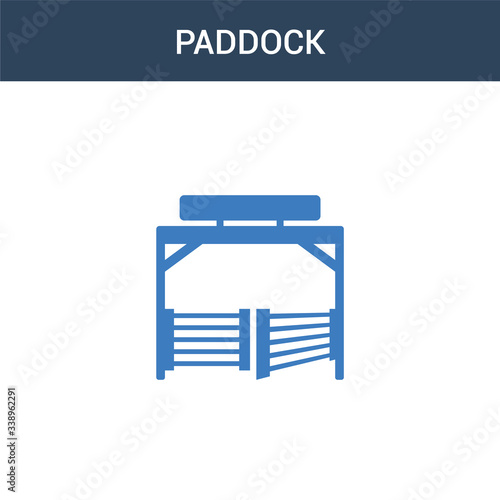 two colored Paddock concept vector icon. 2 color Paddock vector illustration. isolated blue and orange eps icon on white background.