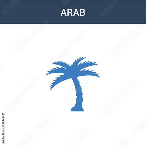two colored Arab concept vector icon. 2 color Arab vector illustration. isolated blue and orange eps icon on white background.
