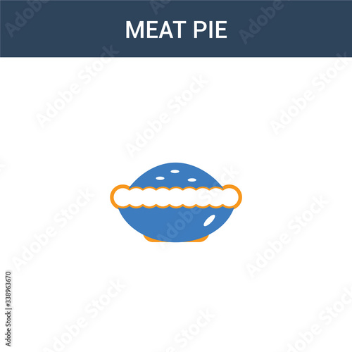 two colored Meat pie concept vector icon. 2 color Meat pie vector illustration. isolated blue and orange eps icon on white background.