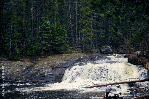 waterfall in the rockies 