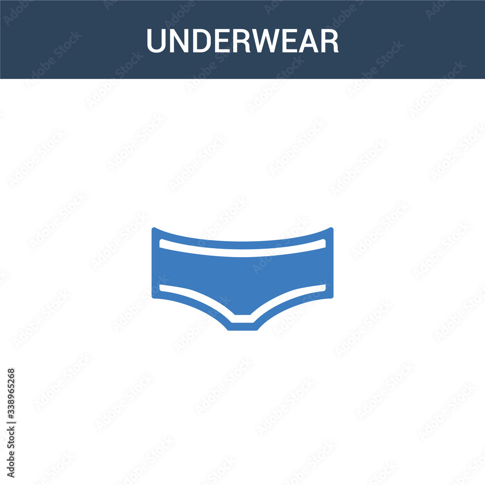two colored Underwear concept vector icon. 2 color Underwear vector illustration. isolated blue and orange eps icon on white background.