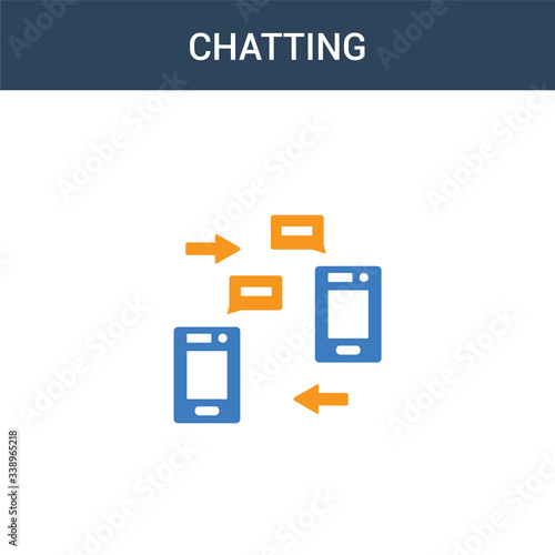 two colored Chatting concept vector icon. 2 color Chatting vector illustration. isolated blue and orange eps icon on white background. © BestVectorStock