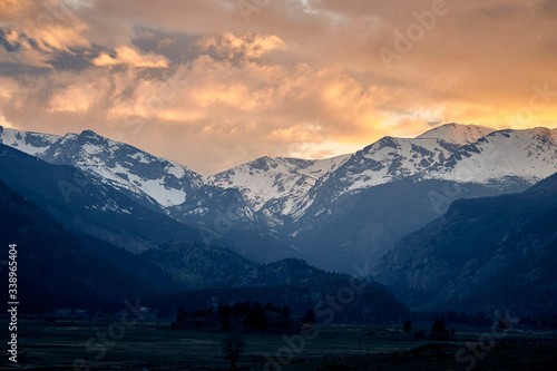 sunset in the rockies