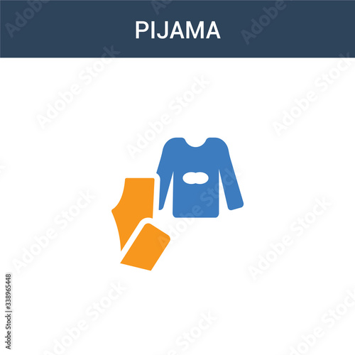 two colored Pijama concept vector icon. 2 color Pijama vector illustration. isolated blue and orange eps icon on white background.