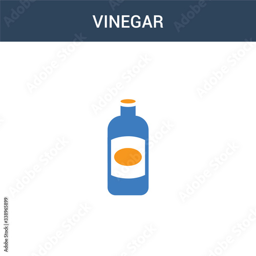 two colored vinegar concept vector icon. 2 color vinegar vector illustration. isolated blue and orange eps icon on white background.