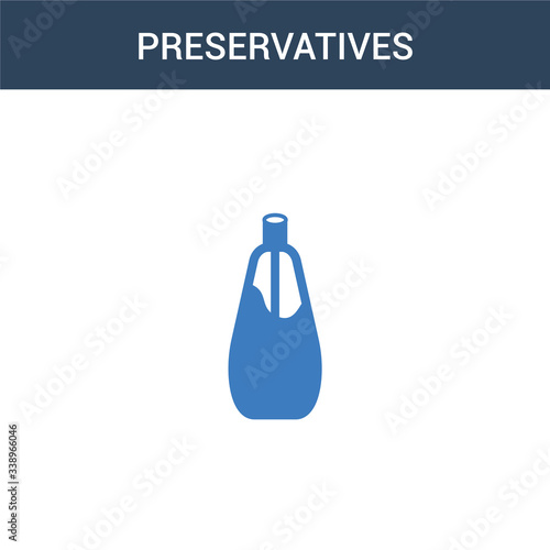 two colored Preservatives concept vector icon. 2 color Preservatives vector illustration. isolated blue and orange eps icon on white background.
