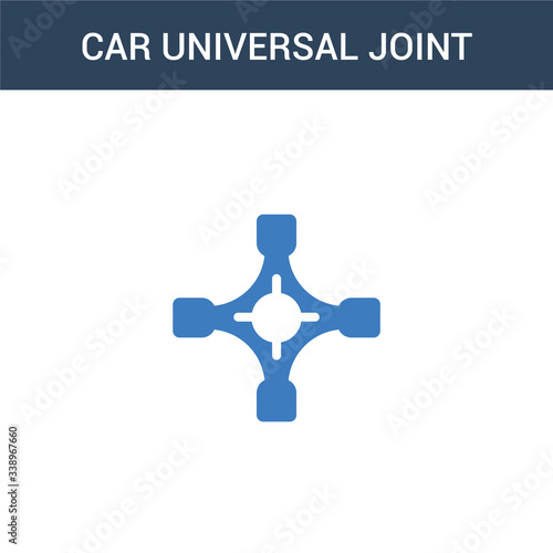 two colored car universal joint concept vector icon. 2 color car universal joint vector illustration. isolated blue and orange eps icon on white background.