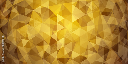 Abstract colorful mosaic background of translucent triangles in yellow colors