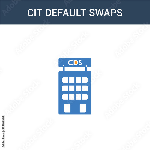 two colored Cit default swaps concept vector icon. 2 color Cit default swaps vector illustration. isolated blue and orange eps icon on white background.