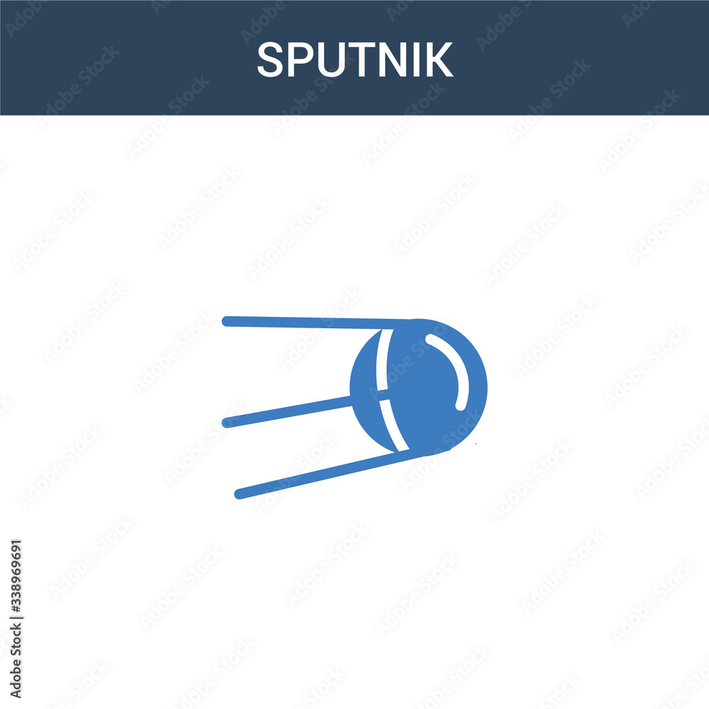 Fotografie two colored Sputnik concept vector icon