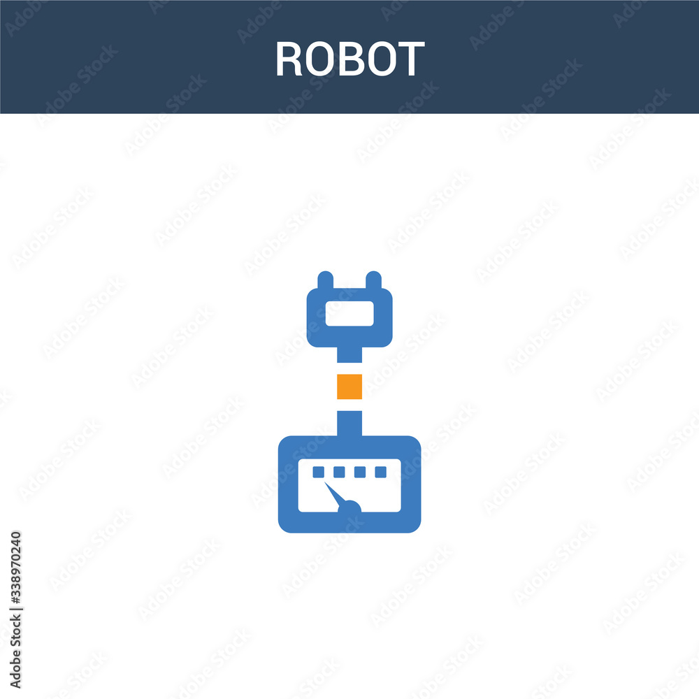 Fototapeta premium two colored Robot concept vector icon. 2 color Robot vector illustration. isolated blue and orange eps icon on white background.