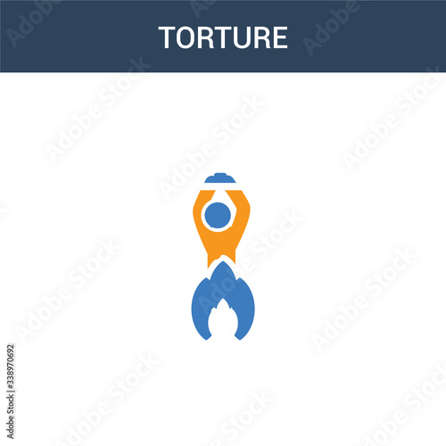 two colored torture concept vector icon. 2 color torture vector illustration. isolated blue and orange eps icon on white background.