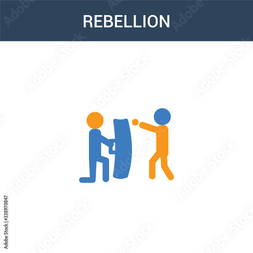 two colored Rebellion concept vector icon. 2 color Rebellion vector illustration. isolated blue and orange eps icon on white background.