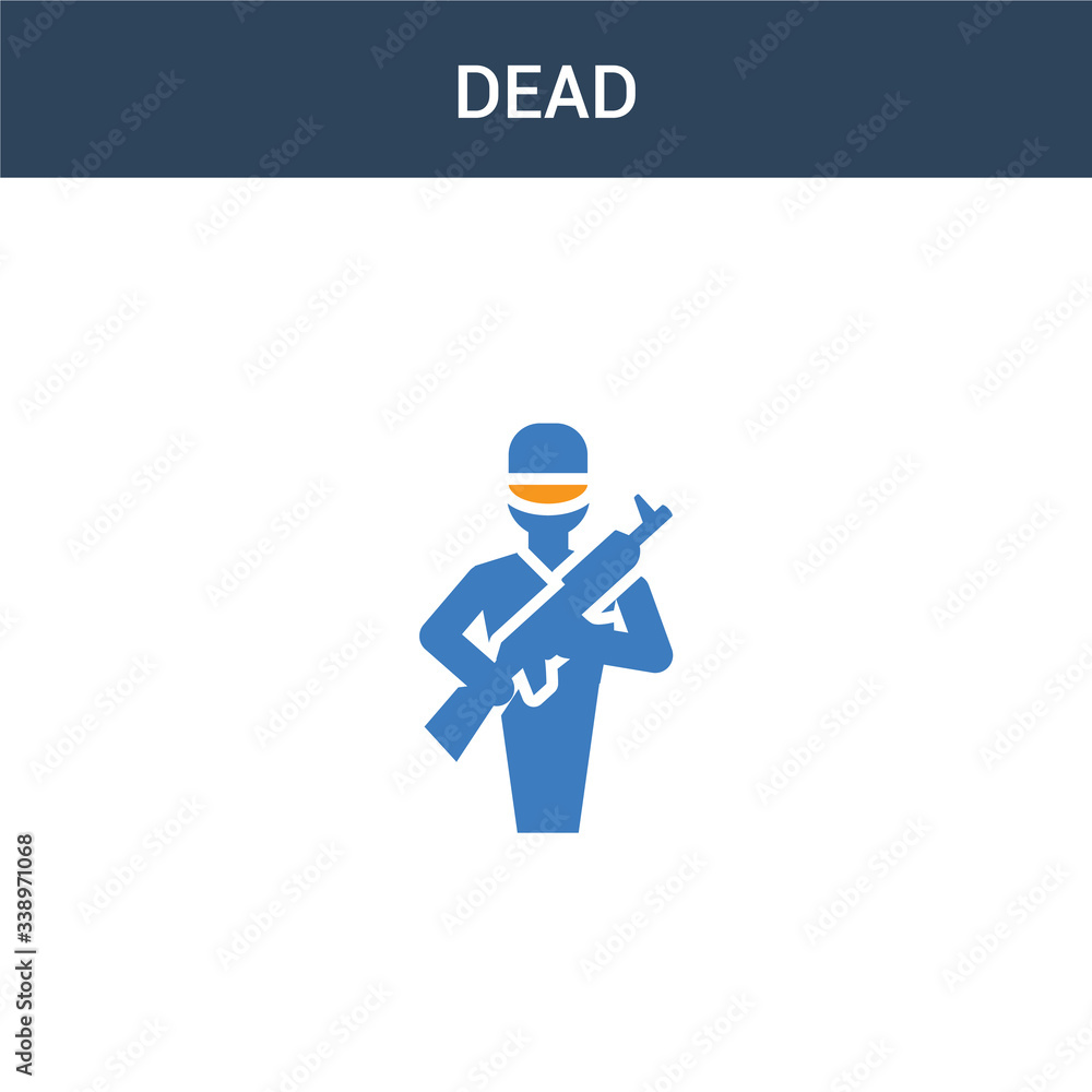 two colored Dead concept vector icon. 2 color Dead vector illustration. isolated blue and orange eps icon on white background.