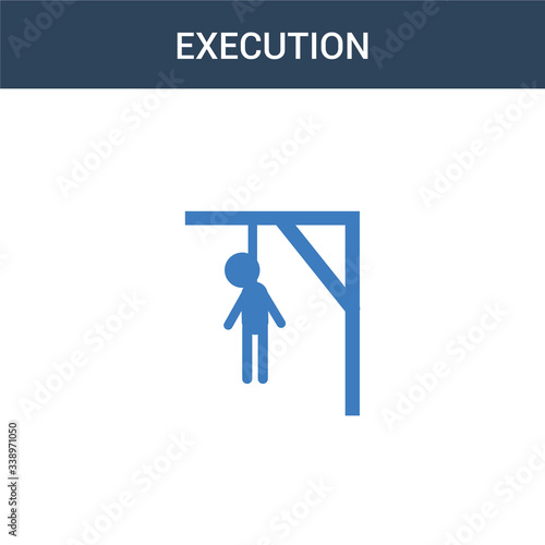 two colored execution concept vector icon. 2 color execution vector illustration. isolated blue and orange eps icon on white background.
