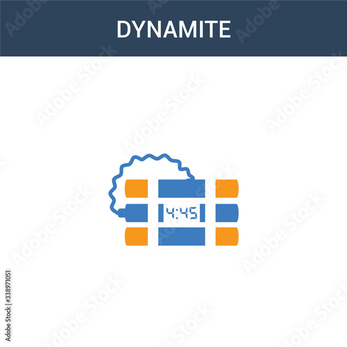 two colored Dynamite concept vector icon. 2 color Dynamite vector illustration. isolated blue and orange eps icon on white background.