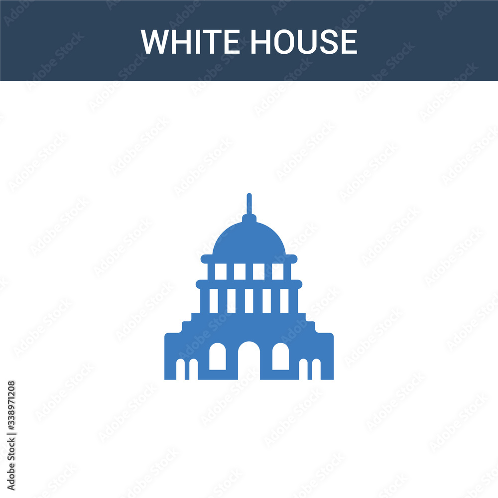 two colored White House concept vector icon. 2 color White House vector illustration. isolated blue and orange eps icon on white background.