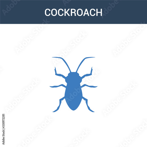 two colored Cockroach concept vector icon. 2 color Cockroach vector illustration. isolated blue and orange eps icon on white background.