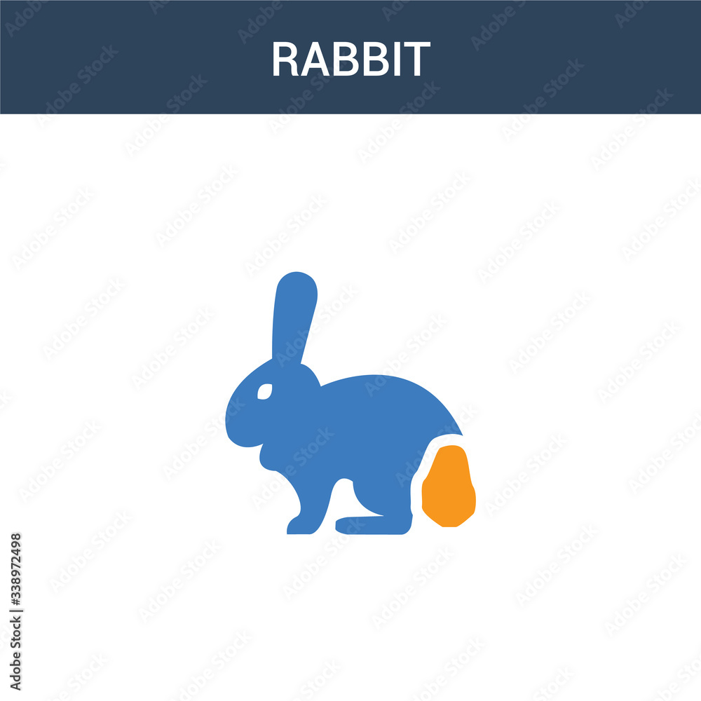 Fototapeta premium two colored Rabbit concept vector icon. 2 color Rabbit vector illustration. isolated blue and orange eps icon on white background.