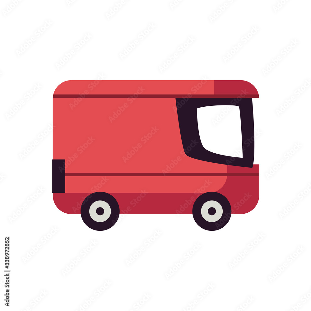 fast delivery concept, delivery van icon, flat style