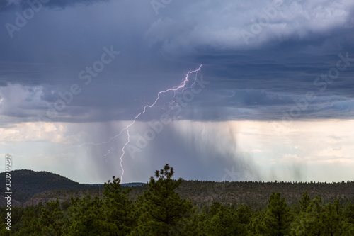 Storm cloud and lightning strike