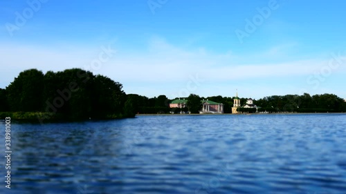 timelapse. Pond near the old Park. Manor.