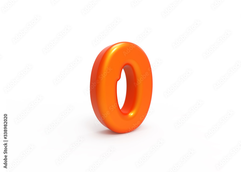 3d rendered orange 0 number isolated 3d rendered orange 0 number isolated