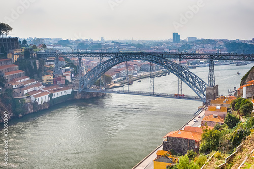 Travel Places Ideas. Porto Cityscape at Daytime with Ponte Infante D Henrique in Background in Portugal.