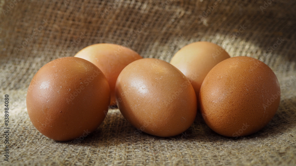 eggs on sacking eggs on sacking
