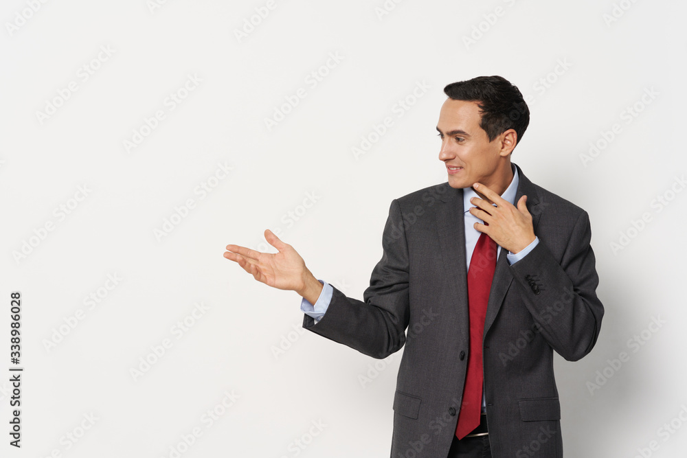 businessman pointing at something businessman pointing at something