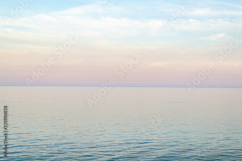 The sea during sunset. Calmness and pacification.