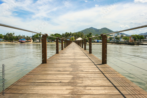 wooden bridge in the sea