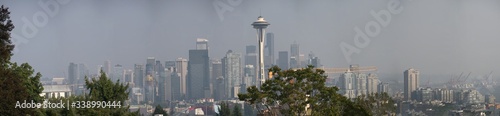 SEATTLE, WA - AUGUST 8, 2017: Panoramic city view from the top of the hill