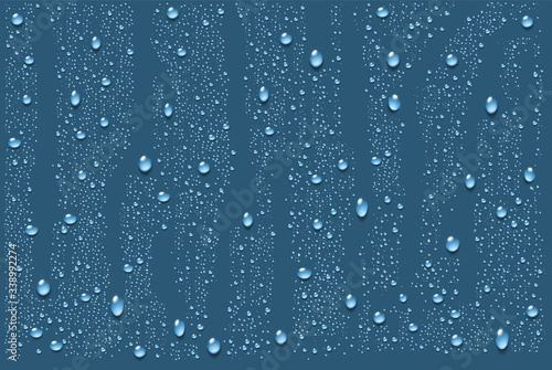 Realistic water droplets. Vector