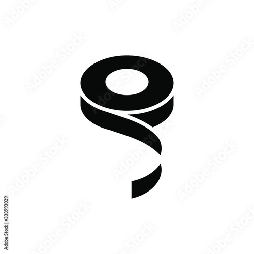 Sticky Tape Icon , Template Logo Business Tape Element Professional Design Emblem Isolated Illustration , Classic Best Company Outline Solid Background White
